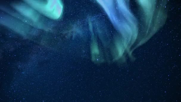 Linnunrata Aurora Green Blue Loop West Sky — kuvapankkivideo