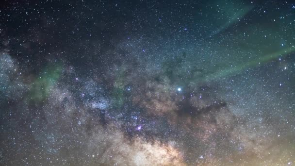 Aurora Green Milkyway Loop 50Mm — Vídeo de stock