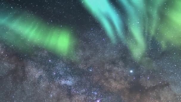 Aurora Melkweg Galaxy Time Lapse Zuidoost — Stockvideo