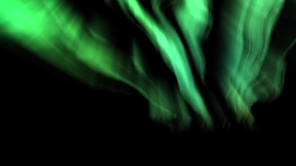 Aurora Northern Lights Animation Loop Green — стоковое видео