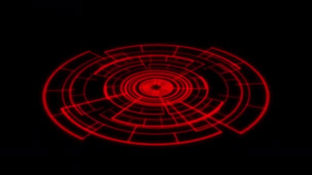Lus Cirkel Radiale Geometrische Patronen Rimpel X60 Graden Boog Rode — Stockvideo