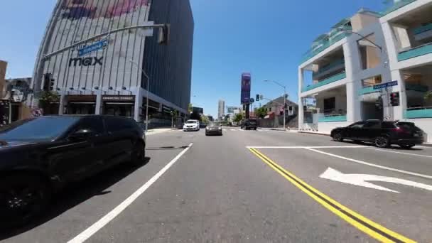 West Hollywood Sunset Strip Eastbound Widok Tyłu Hammond Driving Plate — Wideo stockowe