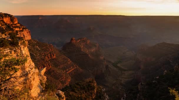 Grand Canyon South Rim Sunrise Battleship Time Lapse Tilt Arizona — Stock Video