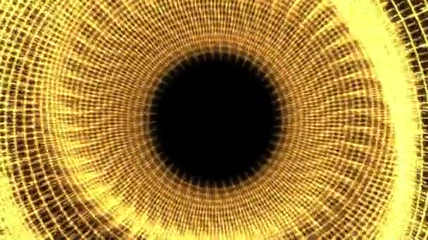 Cirkels Radiaal Geometrische Patronen Wobble Gold Animatie Loop — Stockvideo