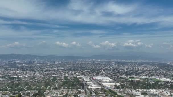 Los Angeles Hollywood Baldwin Hills Aerial Shot Telephoto Orbit California — Stock video