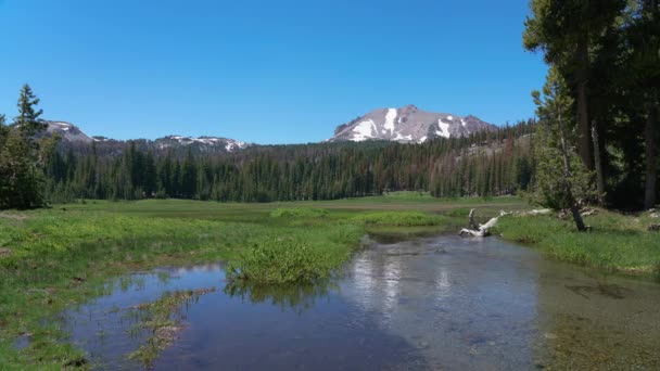 Parcul Național Vulcanic Lassen Peak Kings Creek Meadow Time Lapse Videoclip de stoc fără drepturi de autor