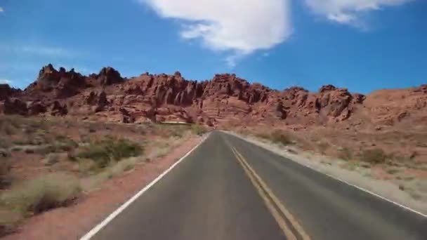 Hyperlapse Driving Valley Fire Mouse Tank Northbound Visão Traseira Nevada — Vídeo de Stock