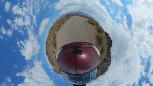 Desert Road Driving Tiny Planet Spinning Alabama Hills Sierra California — Stock Video