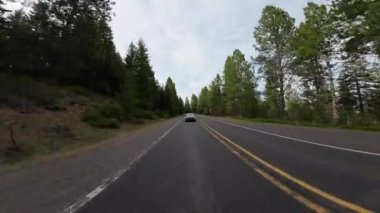 Volkanik Miras Manzarası Rocky Noktası 03 Arka Bakış Sürücü Plakası Oregon ABD Ultra Geniş Geniş