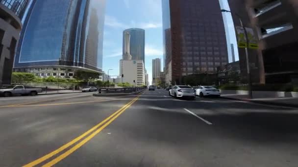Los Angeles Downtown Grand Ave Południe Front View 3Rd Driving — Wideo stockowe