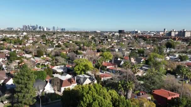 Los Angeles Park Brea Aerial Shot Descend California Usa — Video Stock