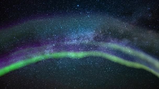 Аврора Чумацький Шлях Галактика Східне Небо Акваріди Метеорний Душ Імітація — стокове відео