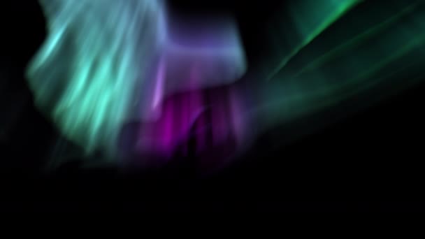 Aurora Borealis Animacja Pętla Fioletowy Zielony Zorza Polarna — Wideo stockowe