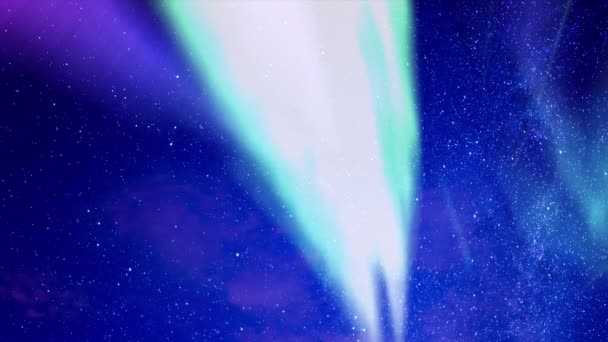 Aurora Glowing Verde Violet Calea Lactee Bucla Galaxy Secvență video de stoc