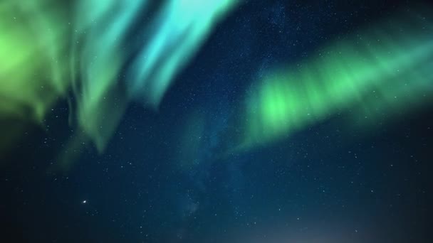 Aurora Solar Storm Verão Láctea Galaxy Time Lapse Perseid Meteor — Vídeo de Stock