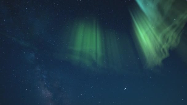 Aurora Słoneczna Burza Lato Droga Mleczna Galaxy Time Lapse Perseid — Wideo stockowe