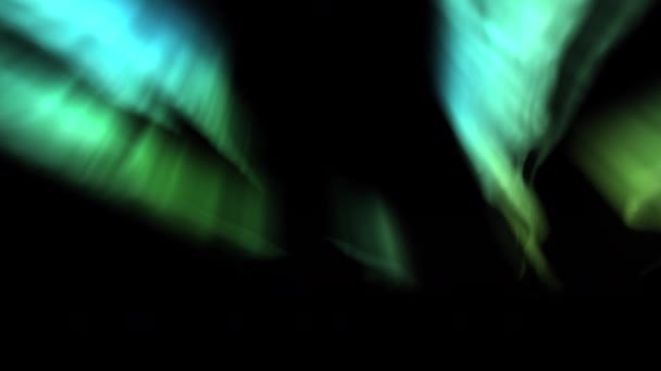 Northern Lights Aurora Realista Animação Loop Verde Azulado — Vídeo de Stock