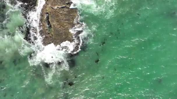 Ocean Aerial Shot Tide Pools Rocks — Video Stock