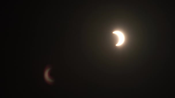 Сонячне Затемнення 2023 Небі Астрофотографії — стокове відео