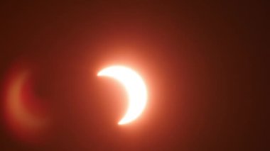 Güneş tutulması 2023 Teleskop Kırmızı Filtre Astrofotoğrafçılığı ile Zaman Hızı