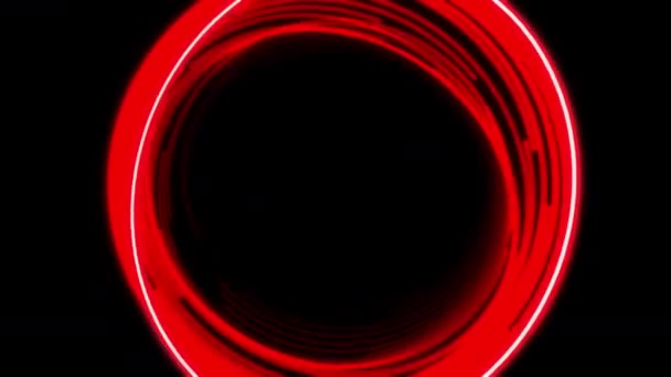 Cirklar Linje Djärva Ringar Ljud Reaktiv Röd Animation Loop — Stockvideo