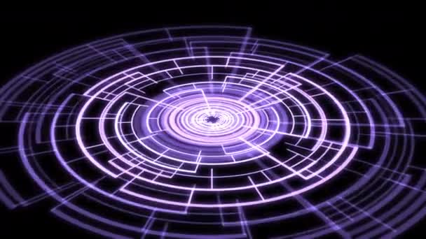 Vj圆环径向几何图案的波纹X60度Arc L紫色动画 — 图库视频影像