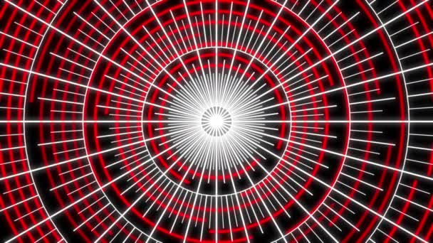 Arc Audio Equalizer Radial Patterns Red Large Loop Animation — Stock video