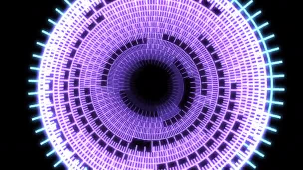 Cirkel Radiaal Geometrische Patronen Wobble Purple Animation Loop — Stockvideo