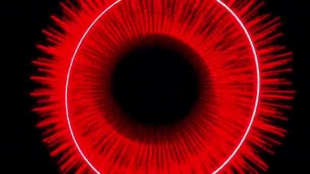 Círculos Patrones Radiales Audio Reactivo Red Animation Loop — Vídeos de Stock
