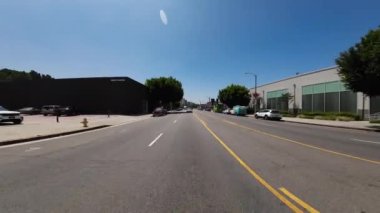 Los Angeles La Brea Bulvarı Northbound 07 Arka Manzara 4. St Driving Plate Kaliforniya ABD Ultra Geniş