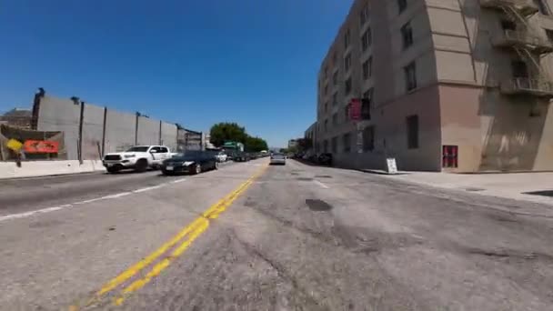 Los Angeles Brea Ave Northbound Vista Frontal Wilshire Blvd Driving — Vídeo de Stock
