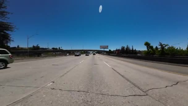 샌프란시스코 고속도로 웨스트 오클랜드에서 브리지 드라이빙 플레이트 캘리포니아 울트라 와이드 — 비디오