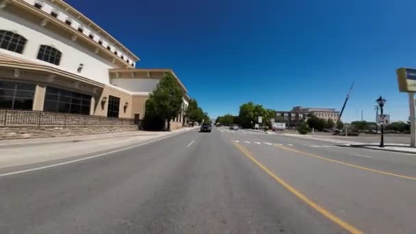 Nevada Carson City Downtown Widok Tyłu Płyty Jezdne Usa Ultra — Wideo stockowe