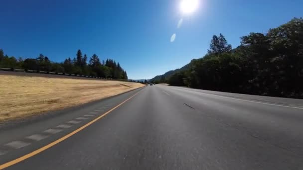 Oregon Pacific Highway Southbound Rogue River Front View Driving Plates — Stock video
