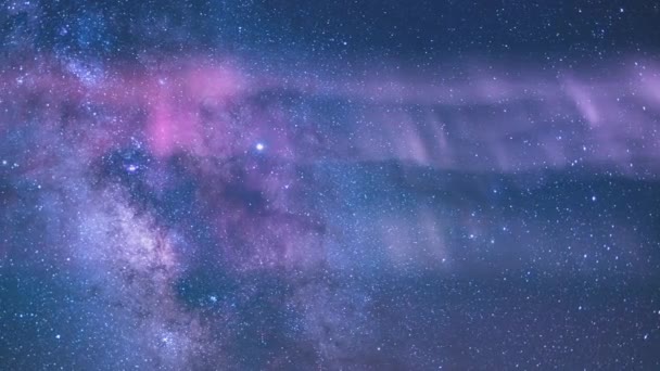 Aurora Vintergatan Galaxy Time Lapse South Sky 50Mm Akvarier Meteor — Stockvideo