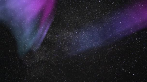 Aurora Solar Storm Perseid Метеор Душ Чумацький Шлях Галактика Час — стокове відео
