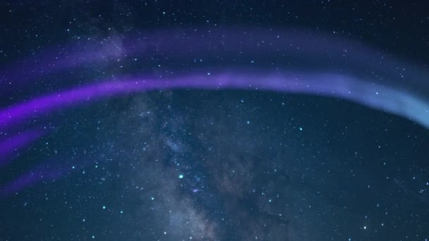 Aurora Tormenta Solar Vía Láctea Verano Galaxia Time Lapse Perséida — Vídeo de stock