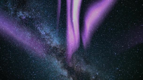 Vía Láctea Aurora Purple Loop Sudeste Del Cielo — Vídeo de stock