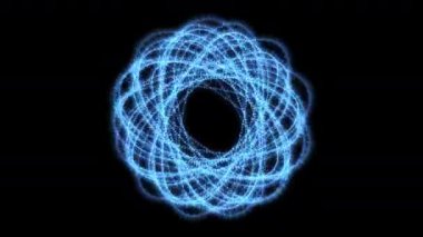 3B Geometrik Desenler Çiçek Ses Tepkili Mavi Canlandırma Döngüsü