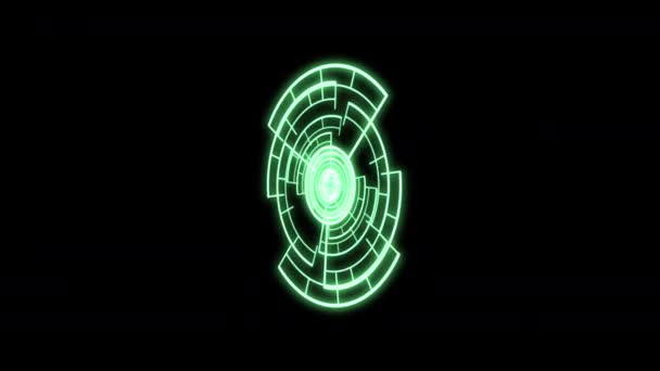 Loop Circle Radial Γεωμετρικά Μοτίβα Audio Reactive Y50 Μοίρες Green — Αρχείο Βίντεο