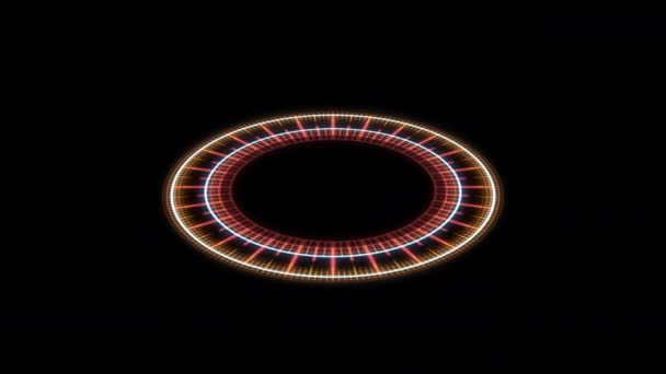 Circle Radial Tribal Geometric Patterns Audio Reactive X60 Degrees Red — Stock Video