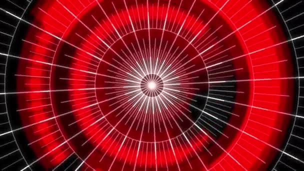 Hud Arc Audio Equalizer Radial Grids Red Loop Animation — Stock video