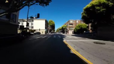 San Francisco Körfezi St Westbound Arka Manzara 01 Stockton St sürücü plakası Kaliforniya