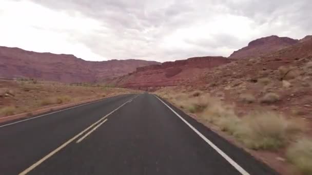 Hyperlapse Driving Grand Canyon Marble Canyon Northbound Vista Frontal Colorado Vídeo De Stock