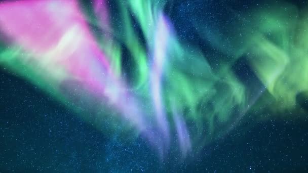 Nocne Niebo Odsłonięte Polaris North Sky Milky Way Lapse Aurora — Wideo stockowe