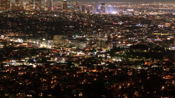 Los Angeles Downtown Luci Notturne California Usa — Video Stock