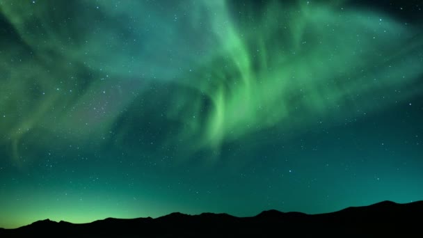 Aurora Und Milchstraße Galaxie Verzauberung Berge Schleife — Stockvideo
