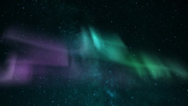 Galactic Dreams Aurora Starry Sky Loop — Stockvideo