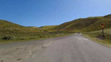 Carrizo Ovası Ulusal Anıt 7 Mil Yolu S 01 Arka Manzara Sürücü Tabakları Kaliforniya 'da Yaban Çiçeği Süper Çiçeği