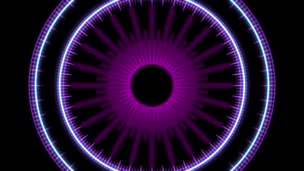 Circle Radial Tribal Geometric Patterns Purple Animation Loop Video Clip